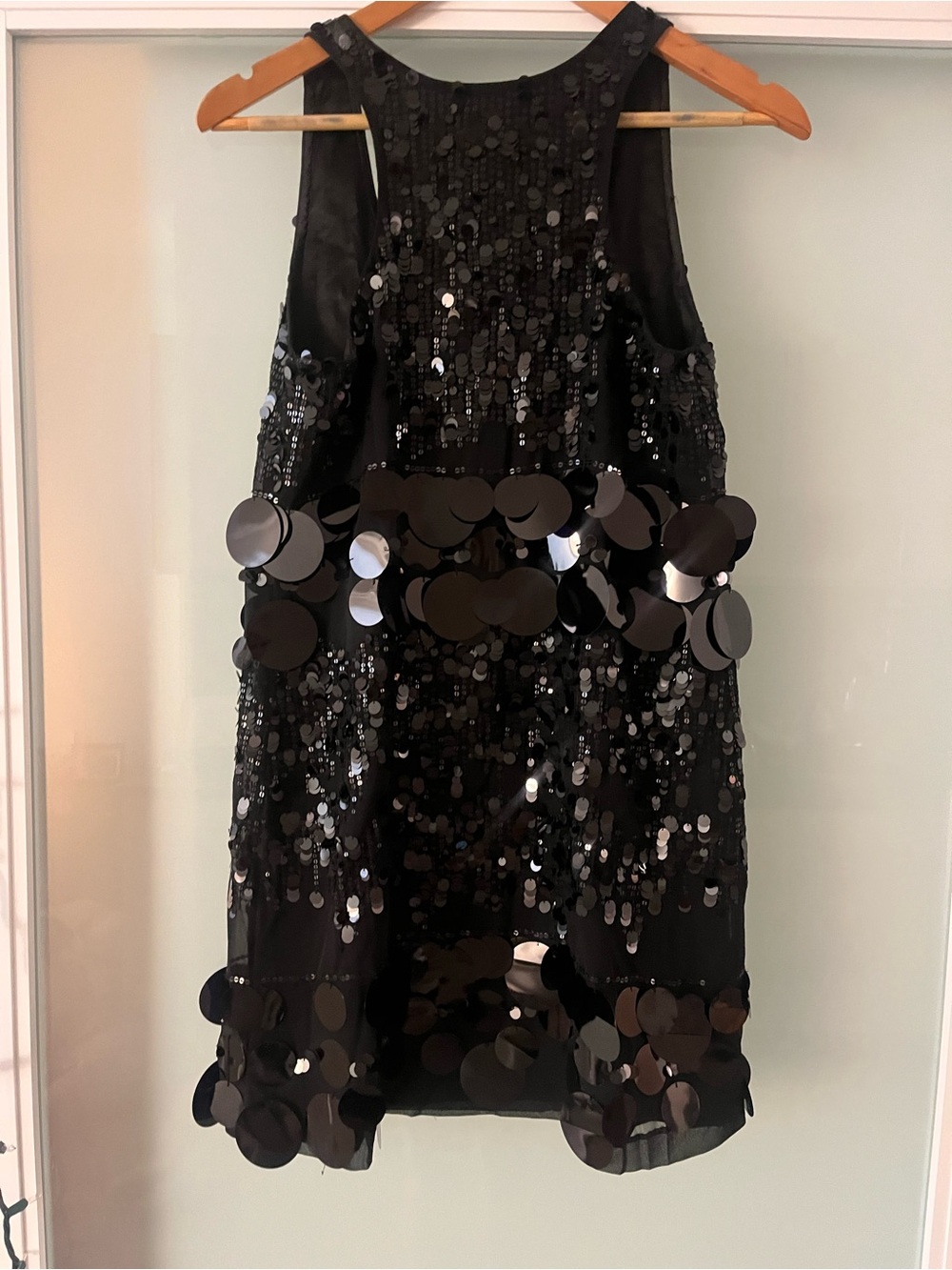 Black Sequin Tank Dress, good for concert, costume party, or flapper - Picture 4 of 5